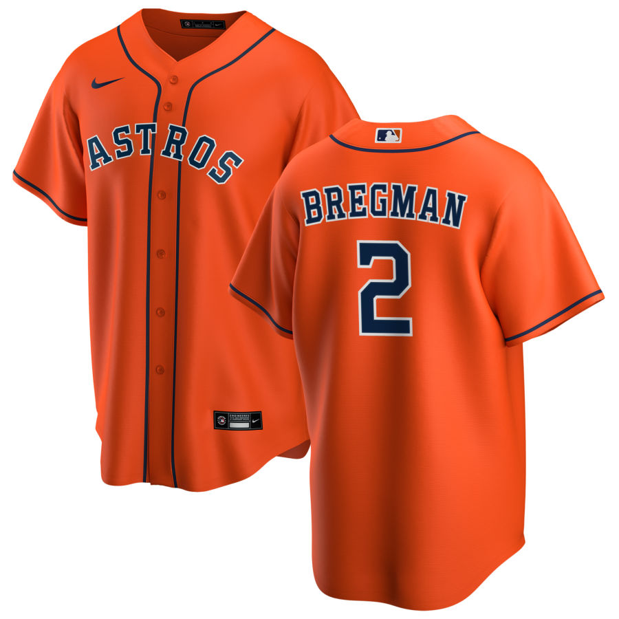 Nike Men #2 Alex Bregman Houston Astros Baseball Jerseys Sale-Orange